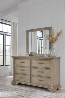 Vallardia Dresser and Mirror;Light Grayish Brown