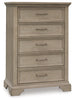 Vallardia Five Drawer Chest;Light Grayish Brown