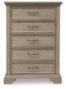 Vallardia Five Drawer Chest;Light Grayish Brown