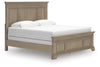 Vallardia King Panel Bed;Light Grayish Brown
