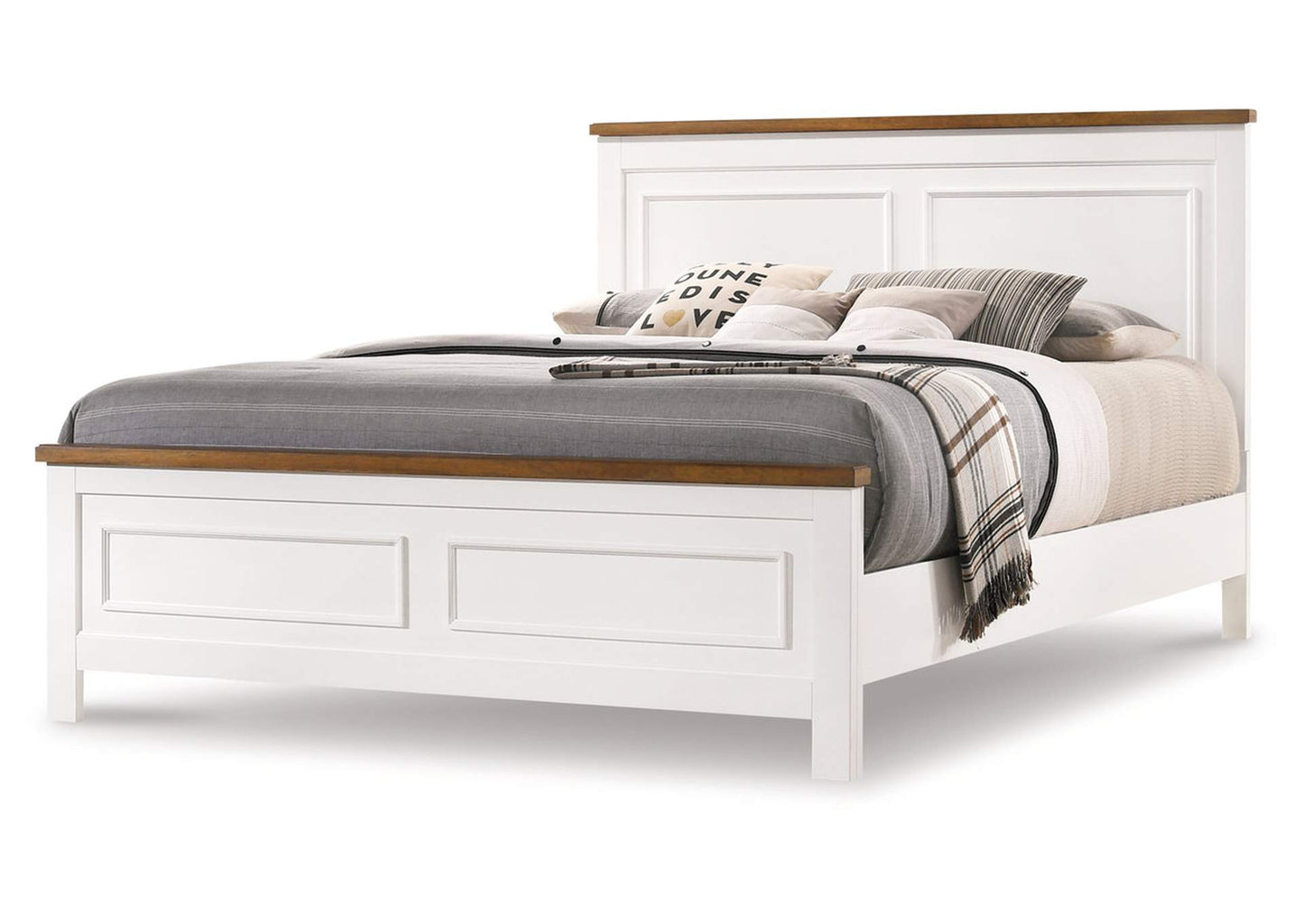 Westconi King Panel Bed with Mirrored Dresser, Chest and Nightstand