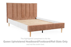 Sonian Queen Upholstered Bed (Headboard/Footboard/Roll Slats);Clay