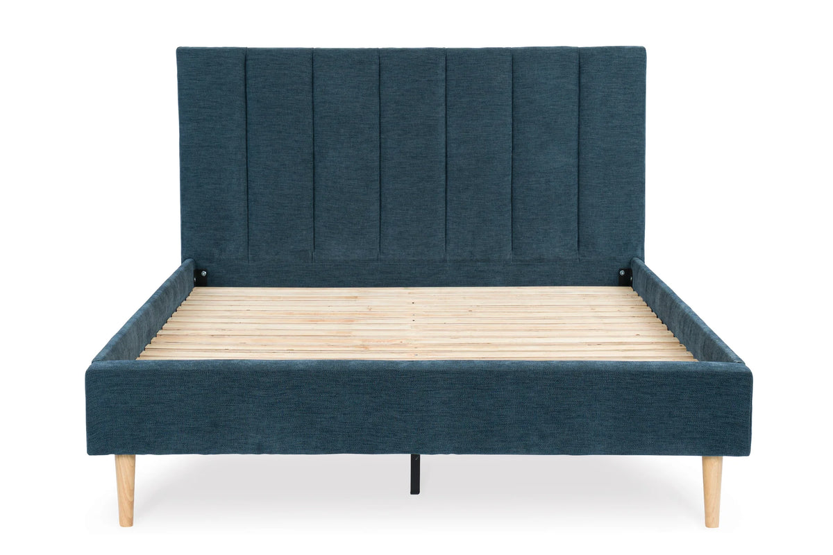 Sonian King UPH Bed with Slats;Navy