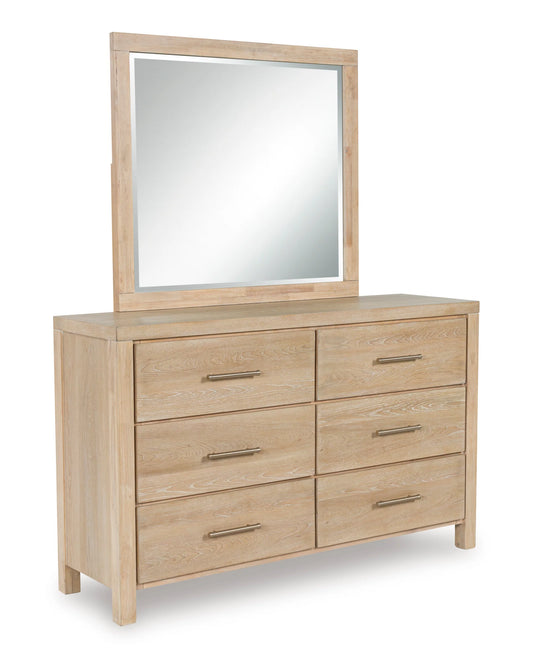 Yalinton Dresser and Mirror; Bisque