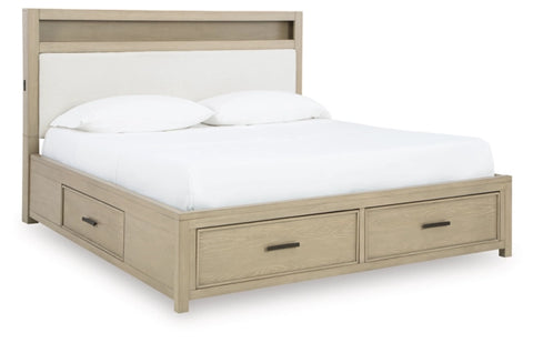 Calmoro Queen Bookcase Bed;Gray