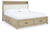 Calmoro Queen Bookcase Bed;Gray