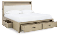 Calmoro Queen Bookcase Bed;Gray