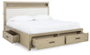 Calmoro Queen Bookcase Bed;Gray
