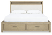 Calmoro Queen Bookcase Bed;Gray