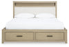 Calmoro Queen Bookcase Bed;Gray