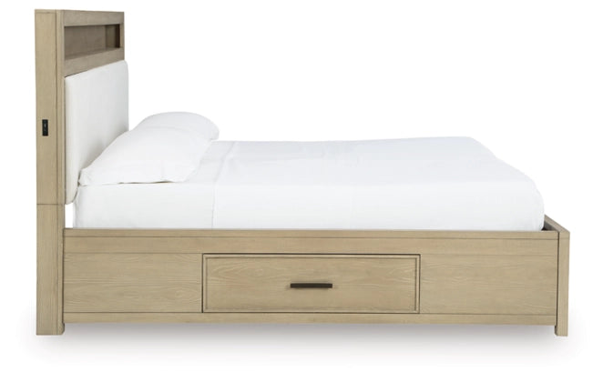 Calmoro Queen Bookcase Bed;Gray