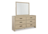 Calmoro Dresser and Mirror; Gray