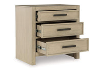 Calmoro Three Drawer Night Stand;Gray