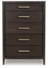 Westonfort Five Drawer Chest;Espresso