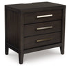 Westonfort Three Drawer Night Stand;Espresso