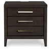 Westonfort Three Drawer Night Stand;Espresso
