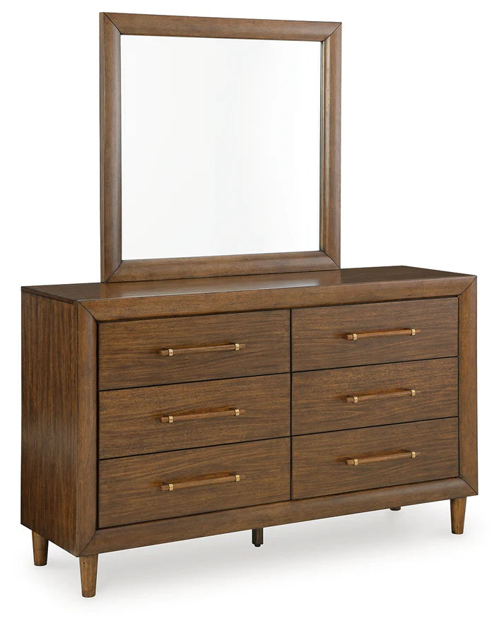 Lyncott Dresser and Mirror; Brown
