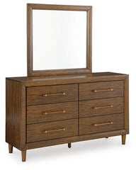 Lyncott Dresser and Mirror; Brown