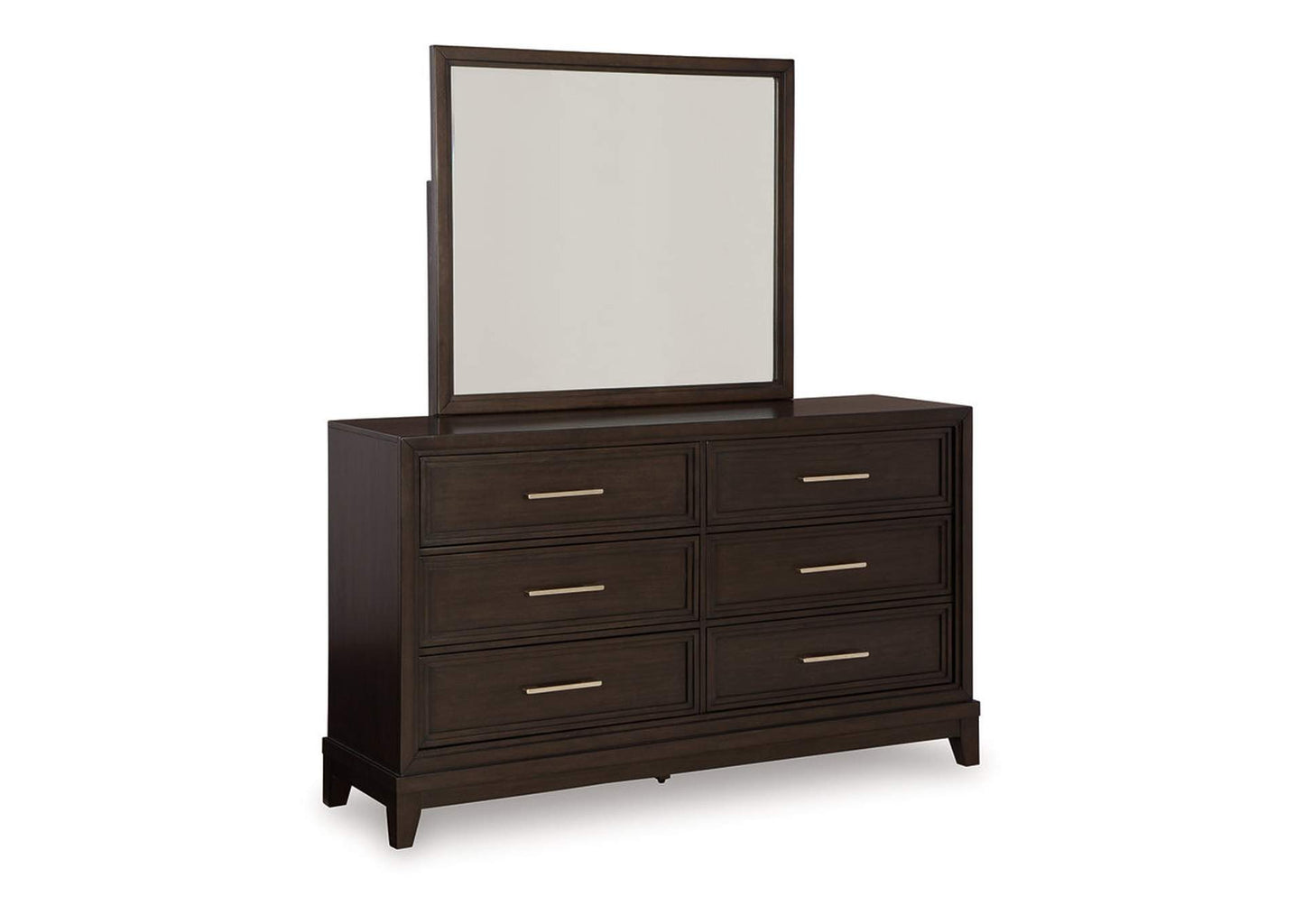 Neymorton Dresser and Mirror; Dark Grayish Brown