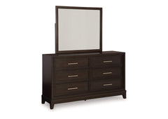 Neymorton Dresser and Mirror; Dark Grayish Brown