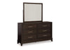 Neymorton Dresser and Mirror; Dark Grayish Brown