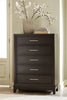 Neymorton Five Drawer Chest; Dark Grayish Brown