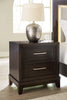 Neymorton Two Drawer Night Stand; Dark Grayish Brown