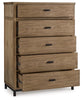 Tomtyn Five Drawer Chest;Light Brown