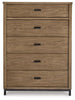 Tomtyn Five Drawer Chest;Light Brown