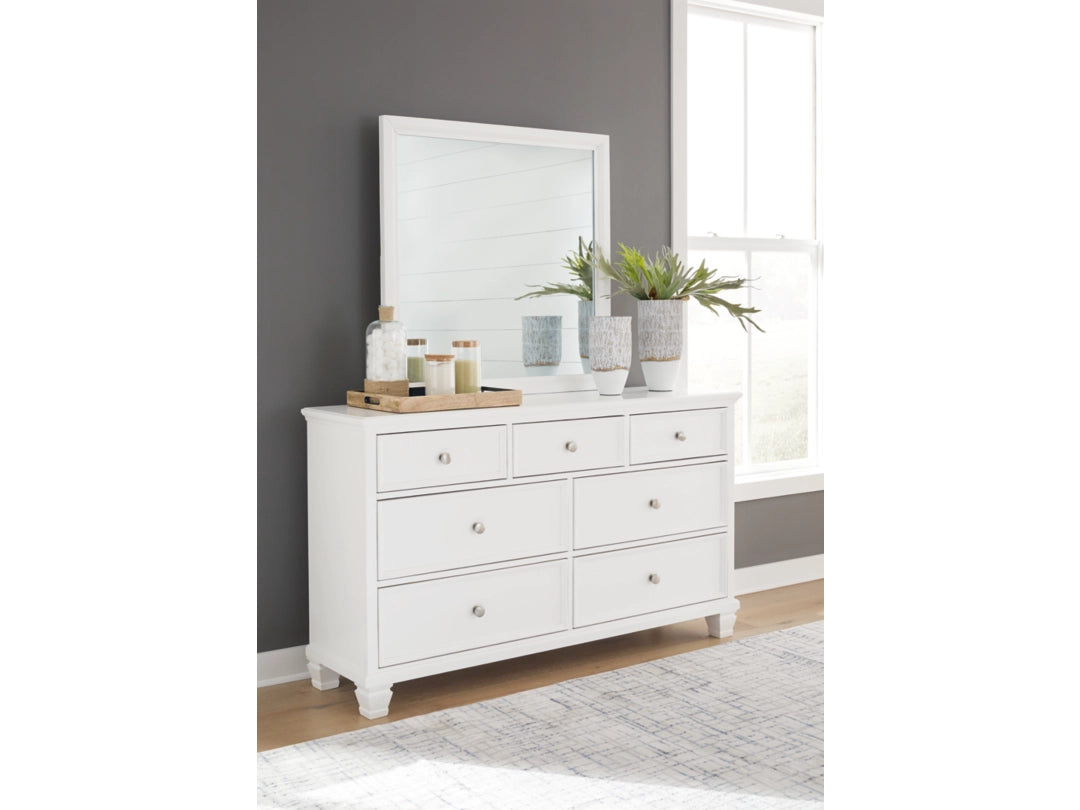 Fortman Dresser and Mirror; White