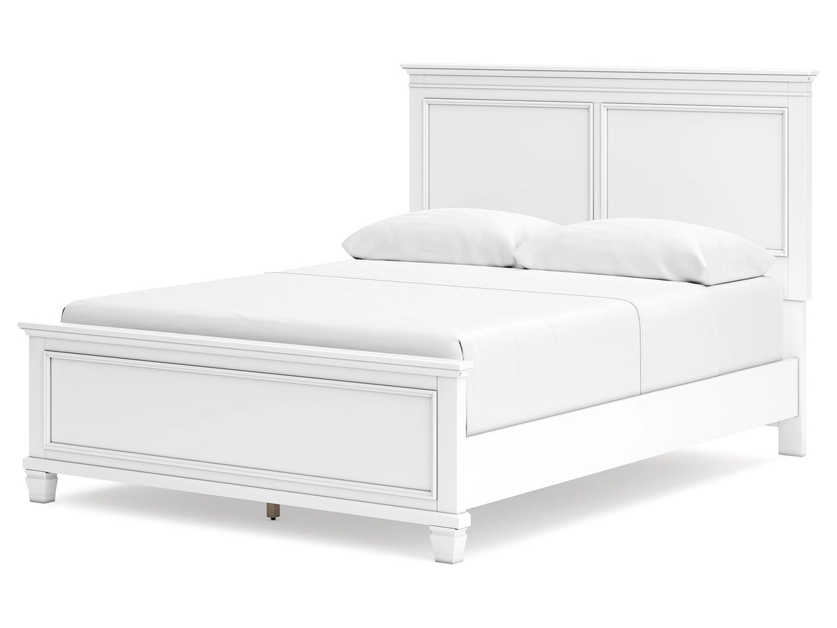 Fortman Queen Panel Bed;WHITE