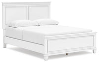 Fortman Queen Bed With Mirrored Dresser, Chest and Nightstand;White