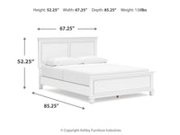 Fortman Queen Panel Bed;WHITE