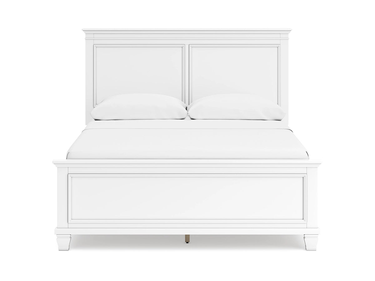 Fortman Queen Panel Bed;WHITE