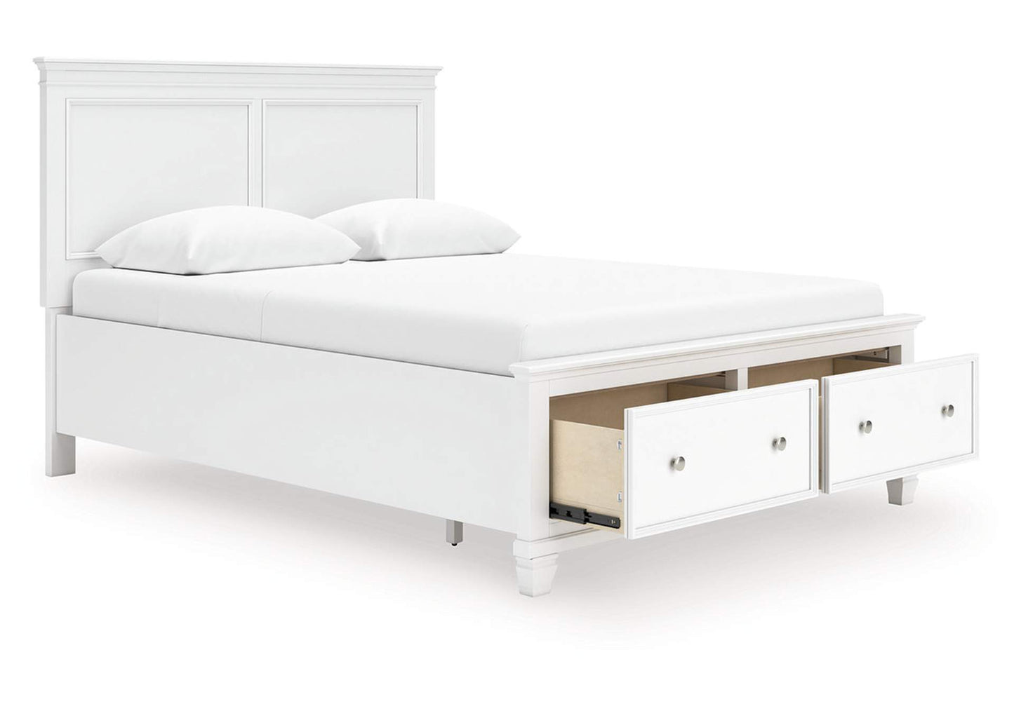 Fortman Queen Panel Storage Bed;White