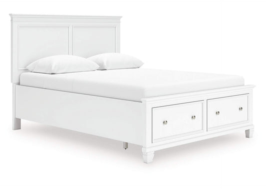 Fortman Queen Panel Storage Bed;White
