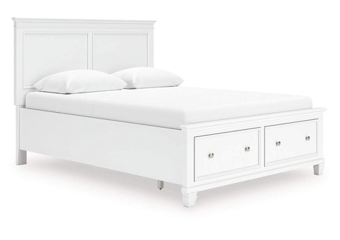 Fortman Queen Panel Storage Bed;White