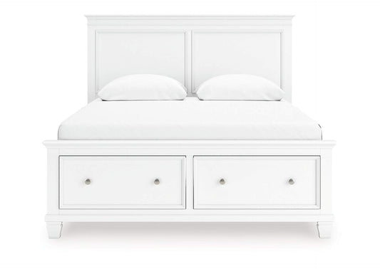 Fortman Queen Panel Storage Bed;White