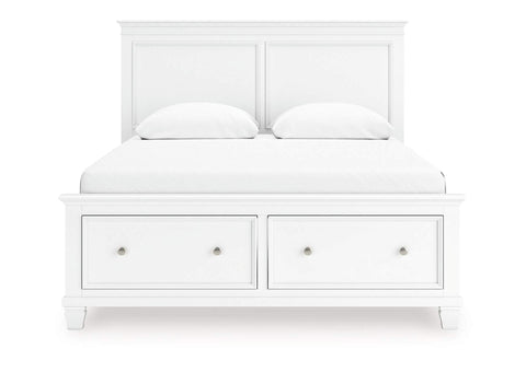 Fortman Queen Panel Storage Bed;White