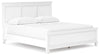 Fortman King Bed With Mirrored Dresser, Chest and Nightstand;White