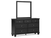 Lanolee Dresser and Mirror; Black