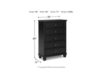 Lanolee 5 Drawer Chest of Drawers