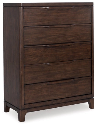 Korestone Five Drawer Chest; Dark Brown