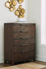 Korestone Five Drawer Chest; Dark Brown
