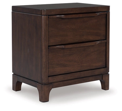 Korestone Two Drawer Night Stand; Dark Brown