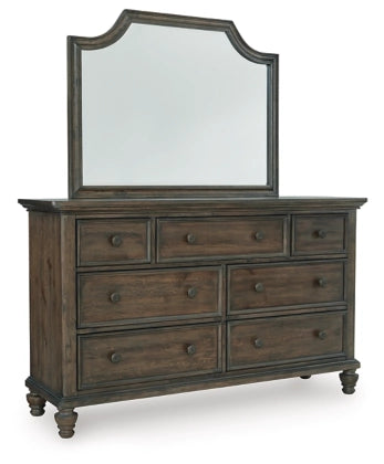 Veramond Dresser and Mirror;Dark Brown