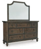 Veramond Dresser and Mirror;Dark Brown