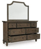 Veramond Dresser and Mirror;Dark Brown