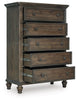 Veramond Five Drawer Chest;Dark Brown