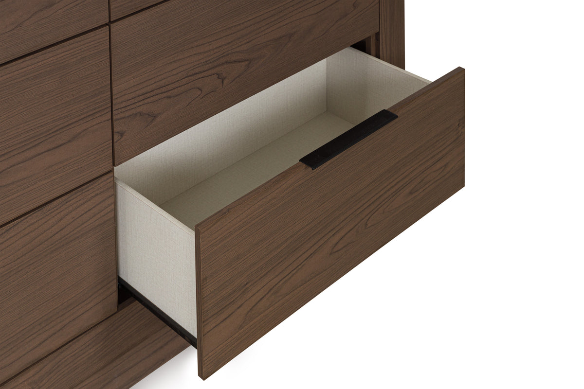 Frost Valley Six Drawer Dresser and Mirror;Brown